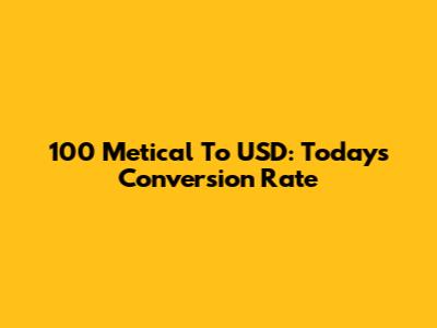 100 Metical To USD: Today's Conversion Rate