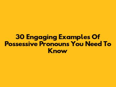 30 Engaging Examples Of Possessive Pronouns You Need To Know