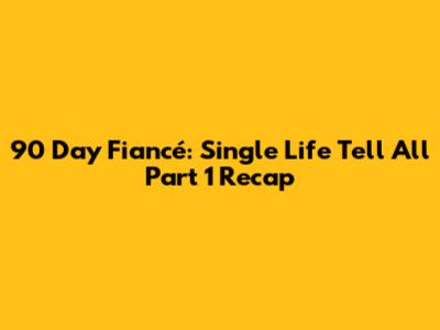 90 Day Fiancé: Single Life Tell All Part 1 Recap