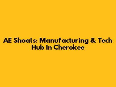 AE Shoals: Manufacturing & Tech Hub In Cherokee
