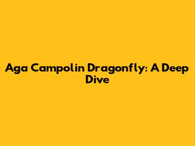 Aga Campolin Dragonfly: A Deep Dive