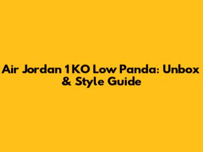 Air Jordan 1 KO Low Panda: Unbox & Style Guide