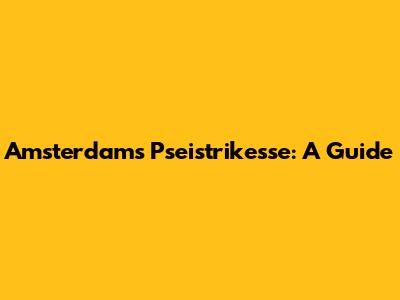 Amsterdam's Pseistrikesse: A Guide