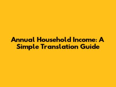 Annual Household Income: A Simple Translation Guide