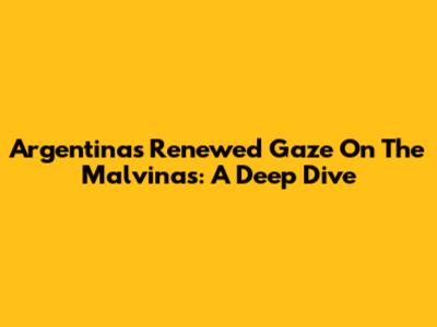 Argentina's Renewed Gaze On The Malvinas: A Deep Dive
