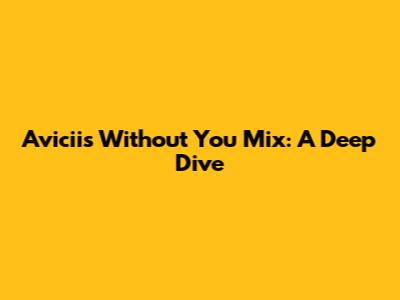 Avicii's "Without You" Mix: A Deep Dive