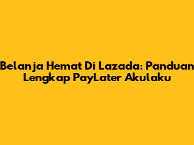 Belanja Hemat Di Lazada: Panduan Lengkap PayLater Akulaku
