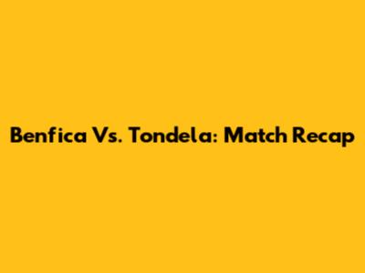 Benfica Vs. Tondela: Match Recap