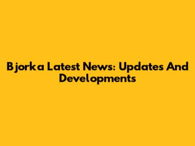 Bjorka Latest News: Updates And Developments