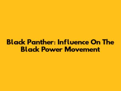 Black Panther: Influence On The Black Power Movement