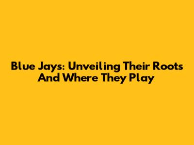 Blue Jays: Unveiling Their Roots And Where They Play