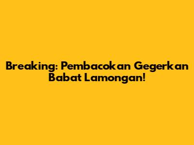 Breaking: Pembacokan Gegerkan Babat Lamongan!