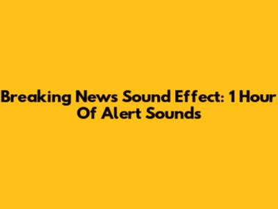 Breaking News Sound Effect: 1 Hour Of Alert Sounds