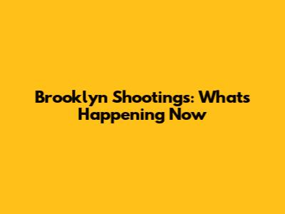Brooklyn Shootings: What's Happening Now
