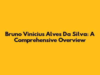 Bruno Vinicius Alves Da Silva: A Comprehensive Overview