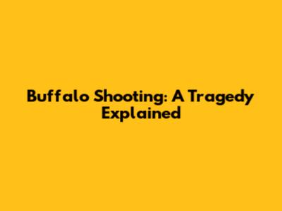 Buffalo Shooting: A Tragedy Explained