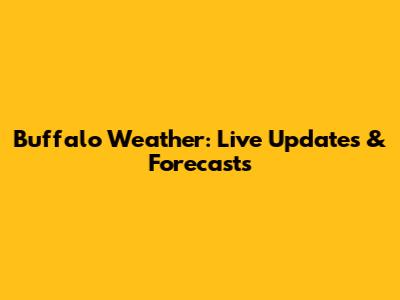Buffalo Weather: Live Updates & Forecasts