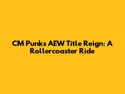 CM Punk's AEW Title Reign: A Rollercoaster Ride