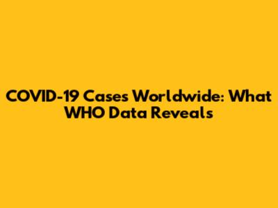 COVID-19 Cases Worldwide: What WHO Data Reveals