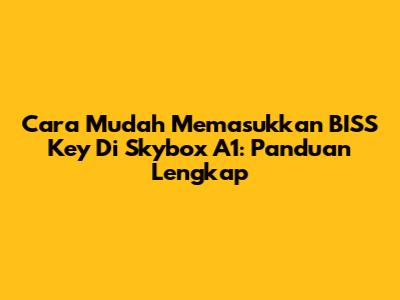 Cara Mudah Memasukkan BISS Key Di Skybox A1: Panduan Lengkap