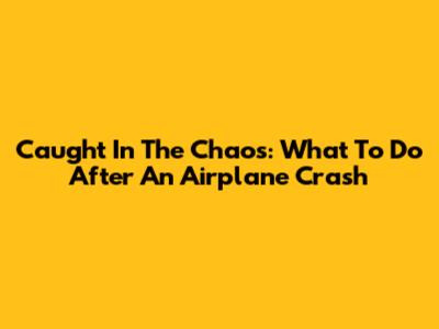 Caught In The Chaos: What To Do After An Airplane Crash