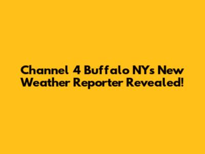 Channel 4 Buffalo NY's New Weather Reporter Revealed!