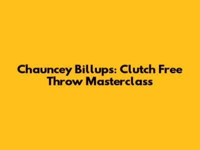 Chauncey Billups: Clutch Free Throw Masterclass