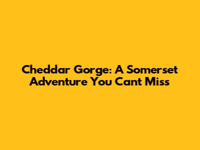 Cheddar Gorge: A Somerset Adventure You Can't Miss