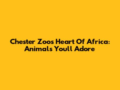 Chester Zoo's Heart Of Africa: Animals You'll Adore