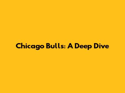 Chicago Bulls: A Deep Dive