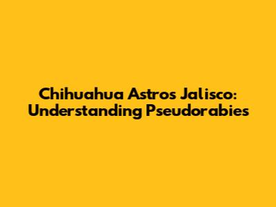 Chihuahua Astros Jalisco: Understanding Pseudorabies