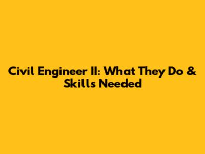 Civil Engineer II: What They Do & Skills Needed