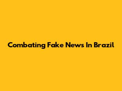 Combating Fake News In Brazil