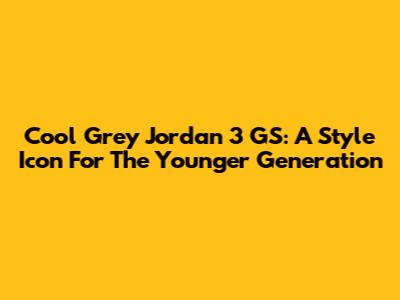 Cool Grey Jordan 3 GS: A Style Icon For The Younger Generation