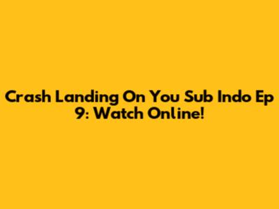 Crash Landing On You Sub Indo Ep 9: Watch Online!