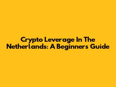 Crypto Leverage In The Netherlands: A Beginner's Guide