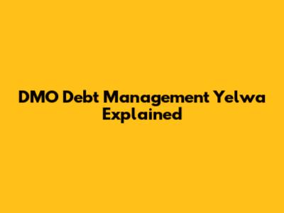 DMO Debt Management Yelwa Explained