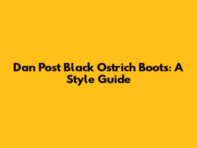 Dan Post Black Ostrich Boots: A Style Guide