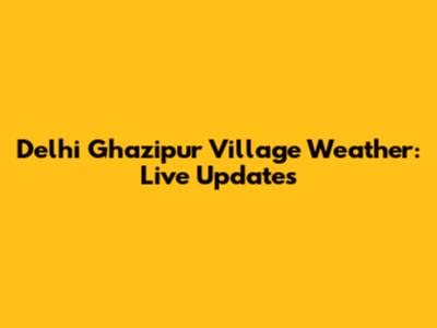 Delhi Ghazipur Village Weather: Live Updates