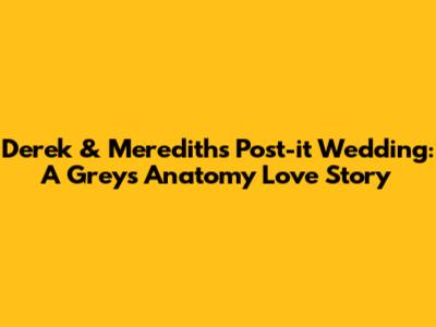 Derek & Meredith's Post-it Wedding: A Grey's Anatomy Love Story