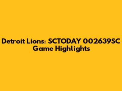 Detroit Lions: SCTODAY 002639SC Game Highlights