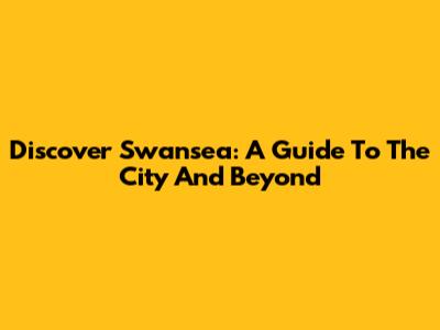 Discover Swansea: A Guide To The City And Beyond