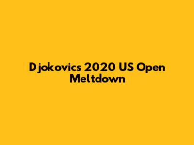 Djokovic's 2020 US Open Meltdown