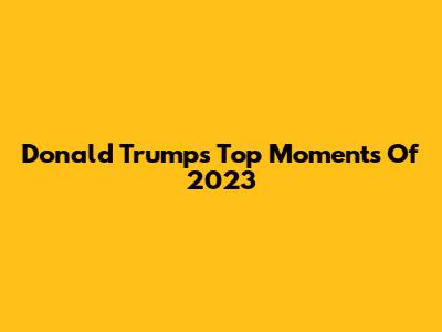 Donald Trump's Top Moments Of 2023