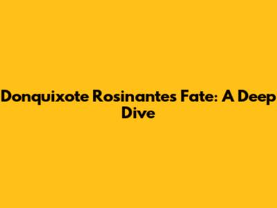 Donquixote Rosinante's Fate: A Deep Dive