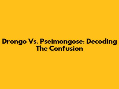 Drongo Vs. Pseimongose: Decoding The Confusion