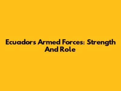Ecuador's Armed Forces: Strength And Role