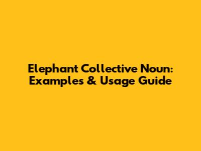 Elephant Collective Noun: Examples & Usage Guide
