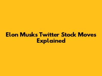 Elon Musk's Twitter Stock Moves Explained