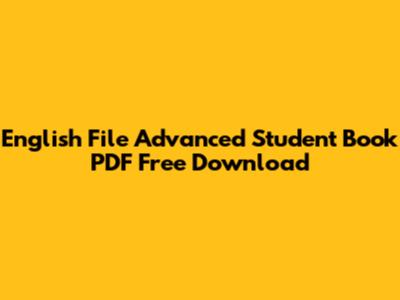English File Advanced Student Book PDF Free Download